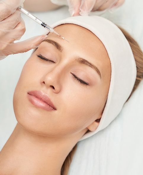 Forehead cosmetic injections